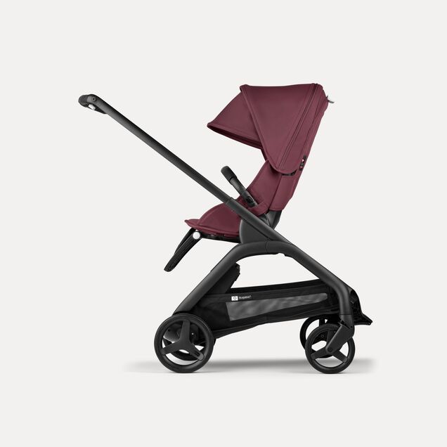 Bugaboo Dragonfly 2-in-1 stroller black base, dark cherry red fabrics, dark cherry red sun canopy - Main Image Slide 2 of 16