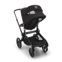 Back view of the Bugaboo Fox 5 stroller, with the sun canopy's peekaboo panel visible.
