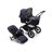 Bugaboo Fox 3 carrycot and seat pushchair with graphite frame, dark navy fabrics, and dark navy sun canopy. - Thumbnail Slide 1 of 13