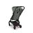 View from the back of a Bugaboo Butterfly 2 ultra-compact travel pram with black chassis, Forest Green fabrics, and Forest Green sun canopy. - Thumbnail Slide 3 of 9