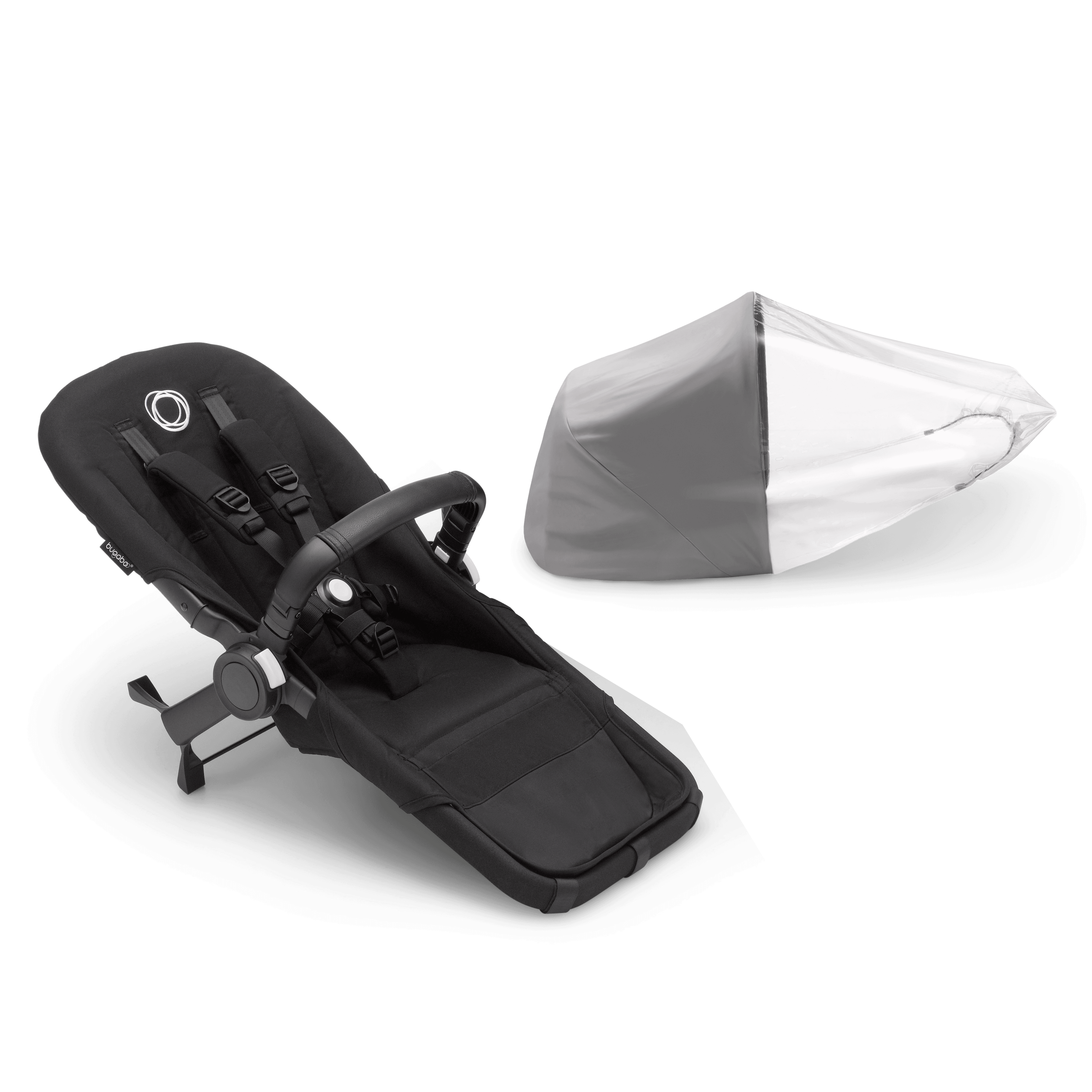 Refurbished Bugaboo Donkey 5 Duo extension set RW fabric US MIDNIGHT BLACK - Thumbnail Slide 1 of 1