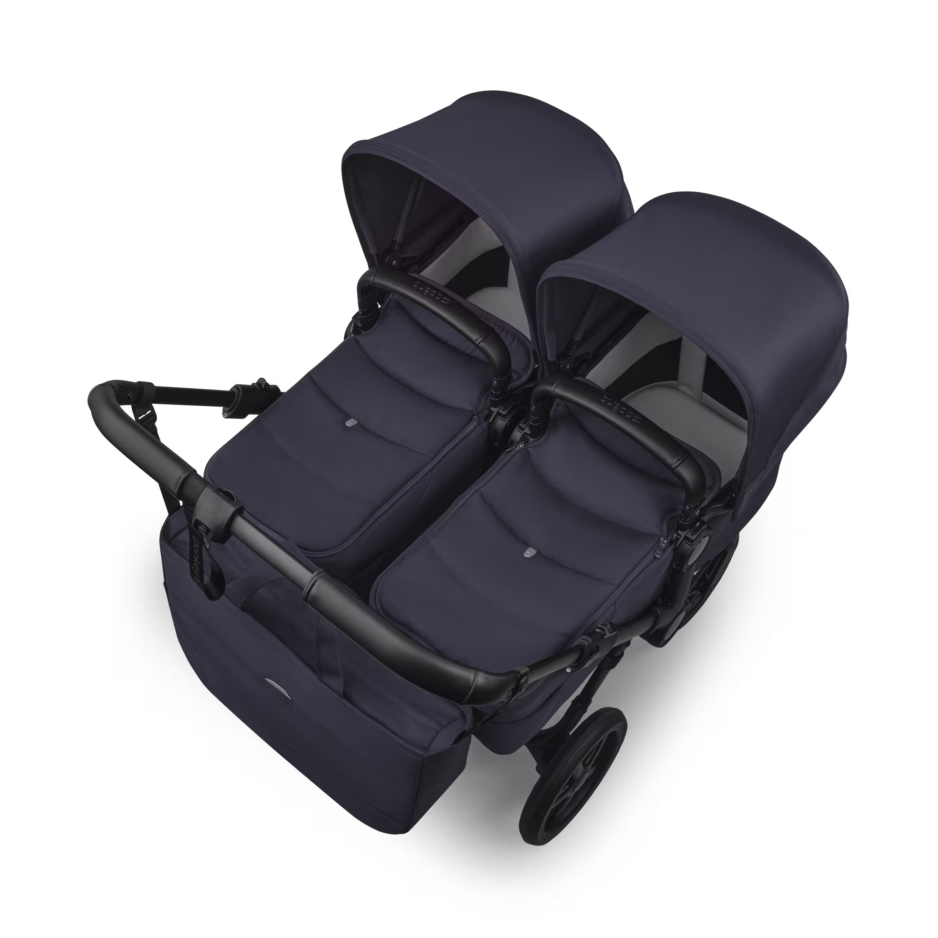 Bugaboo Donkey 6 twin pushchair black base, deep indigo fabrics, deep indigo sun canopy - Main Modal Image Slide 3 of 9