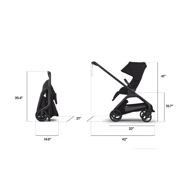 Bugaboo Dragonfly Plus seat stroller black base, desert taupe fabrics, desert taupe sun canopy  - Main Image Slide 5 of 11