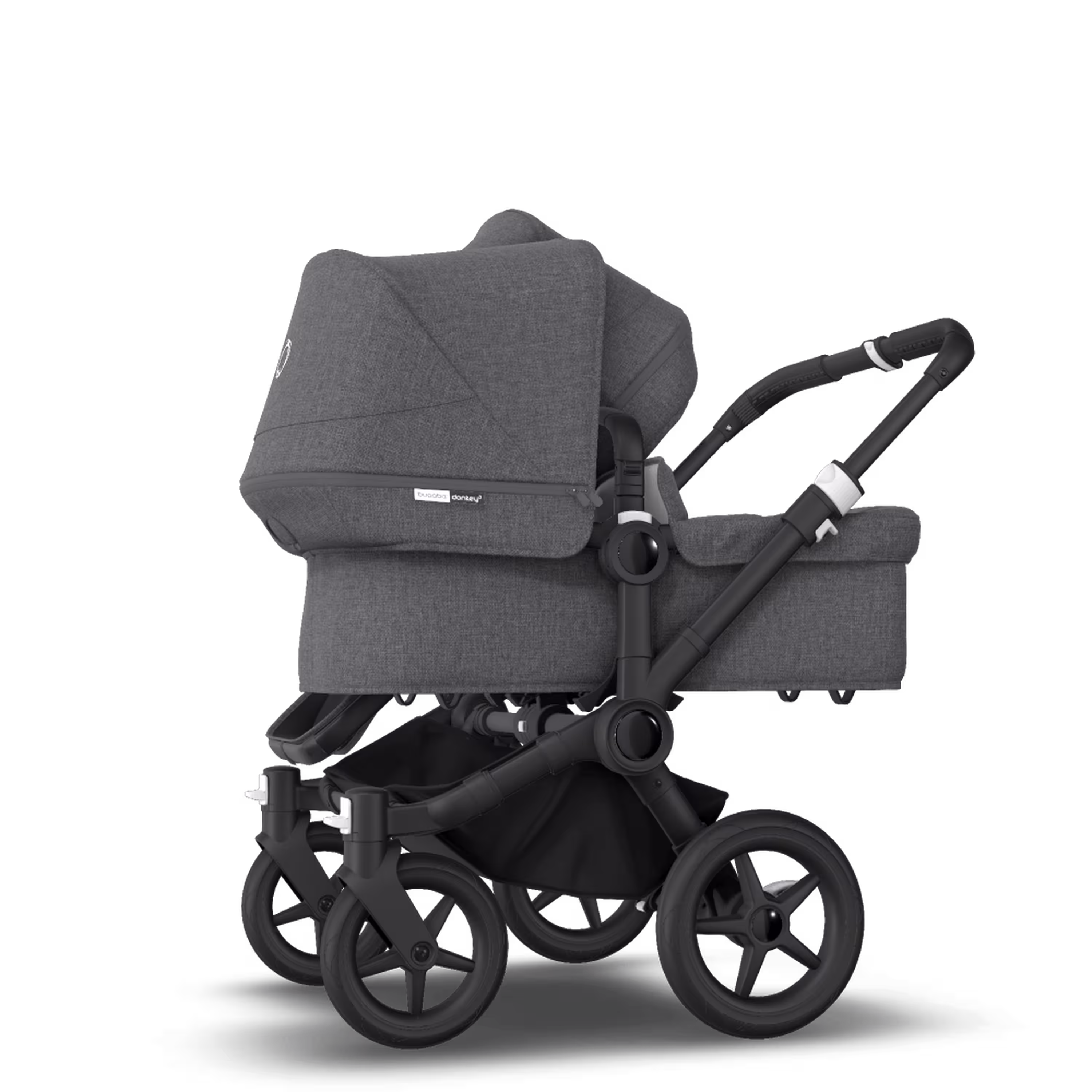 Bugaboo Donkey 3 Duo travel system grey melange sun canopy, grey melange fabrics, black base - Main Modal Image Slide 5 of 14