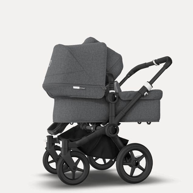 Bugaboo Donkey 3 Duo travel system grey melange sun canopy, grey melange fabrics, black base - Main Image Slide 5 of 14