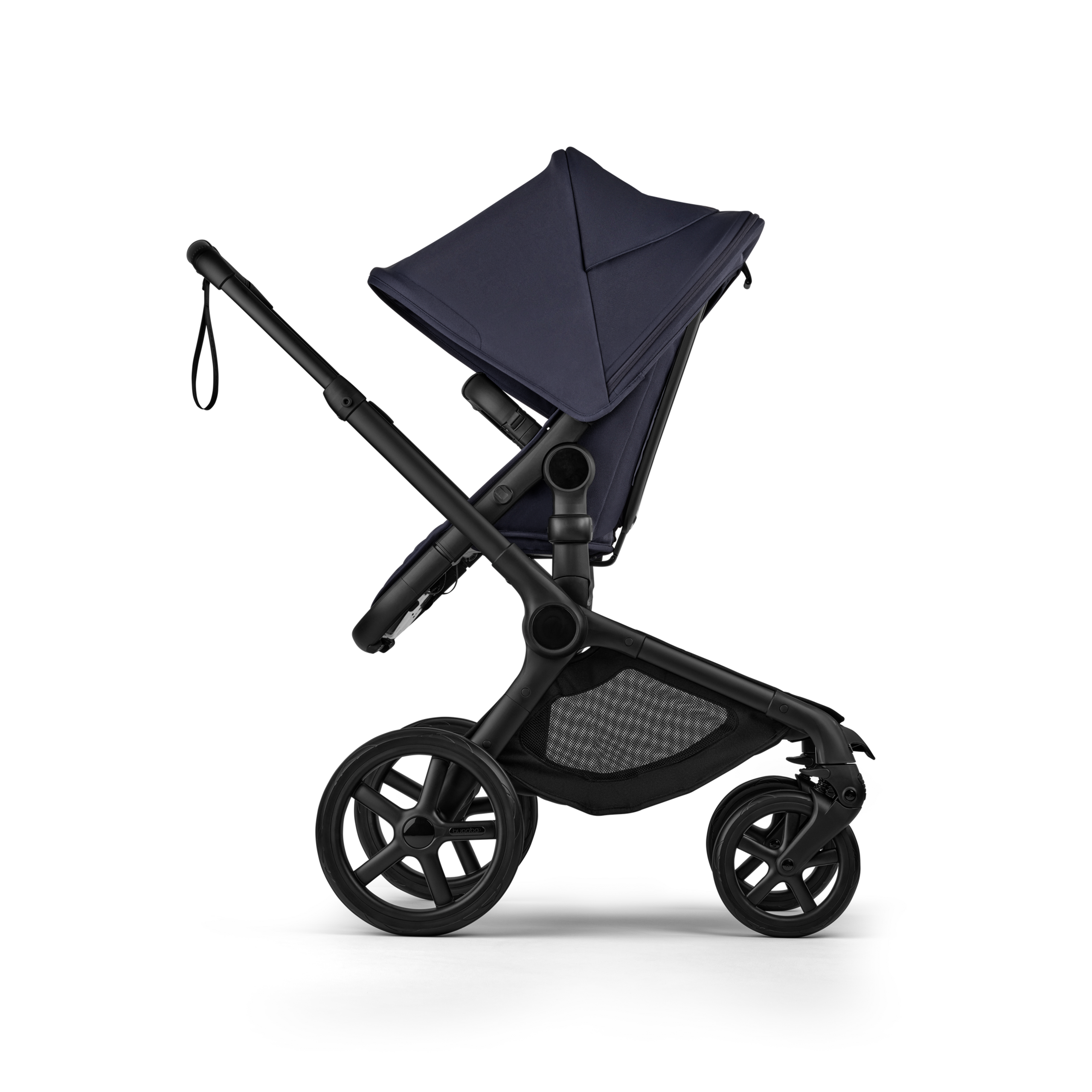 Bugaboo Fox 5 Renew carrito con silla, con chasis Negro, fundas Azul Índigo y, capota Azul Índigo. - Thumbnail Slide 3 of 12