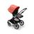Bugaboo Fox 3 seat stroller with graphite frame, grey fabrics, and red sun canopy. - Thumbnail Slide 6 of 7
