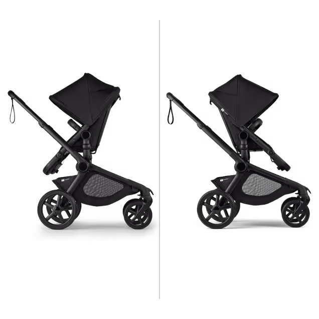 Two Bugaboo Kangaroo 2-in-1 strollers side by side. The left one has the seat facing the parent. The right one has the seat facing the world. - Main Image Slide 10 of 18
