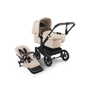 Bugaboo Donkey 5 2-in-1  pushchair black base, desert taupe melange fabrics, desert taupe melange sun canopy