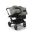 Bugaboo Donkey 5 Duo double stroller black base, midnight black fabrics, forest green sun canopy - Thumbnail Slide 4 of 11