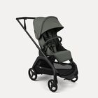 Bugaboo Dragonfly Plus seat stroller black base, forest green fabrics,forest green sun canopy