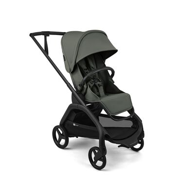 Bugaboo Dragonfly Plus seat stroller black base, forest green fabrics,forest green sun canopy