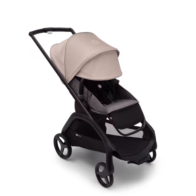 Bugaboo Dragonfly seat stroller black base, grey melange fabrics, desert taupe sun canopy - Main Image Slide 3 of 16