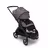 Bugaboo Dragonfly seat stroller with black chassis, grey melange fabrics and grey melange sun canopy. The sun canopy is fully extended. - Thumbnail Slide 3 of 16