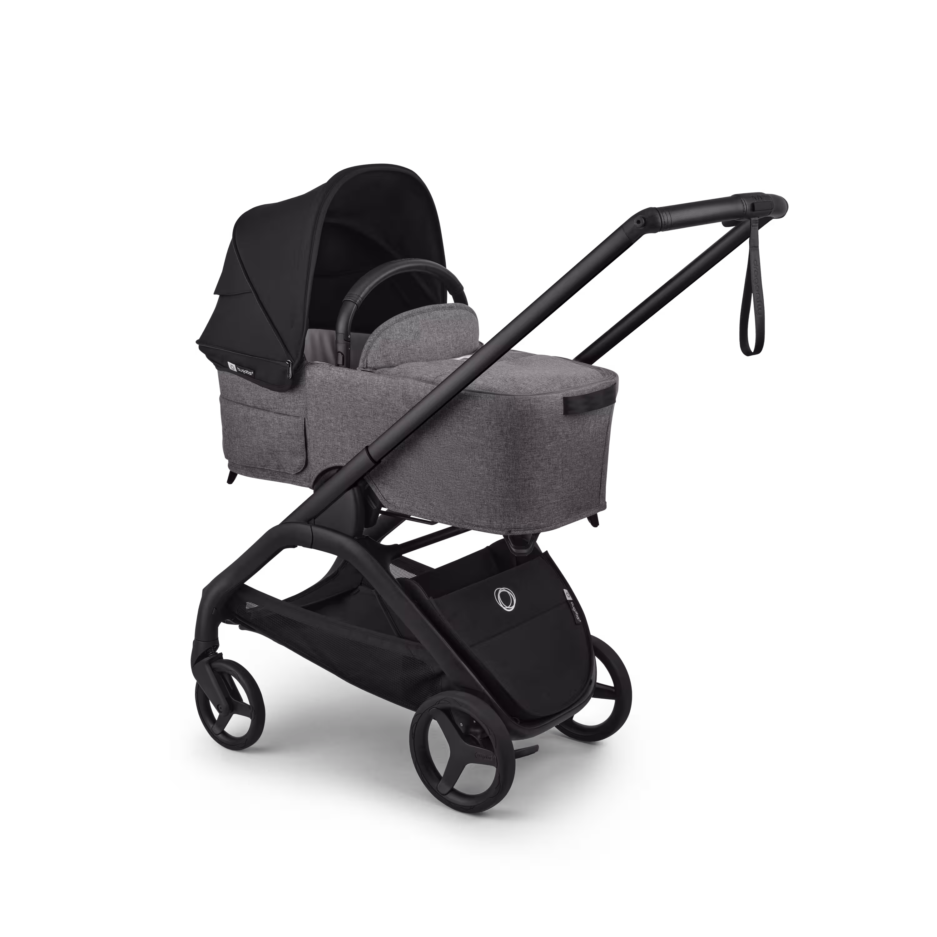 Bugaboo Dragonfly Plus 2-in-1 stroller black base, grey melange fabrics, heritage black sun canopy - Main Modal Image Slide 2 of 11