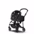 Bugaboo Bee 6 bassinet and seat stroller black base, black fabrics, animal explorer red/blue sun canopy - Thumbnail Slide 1 of 6
