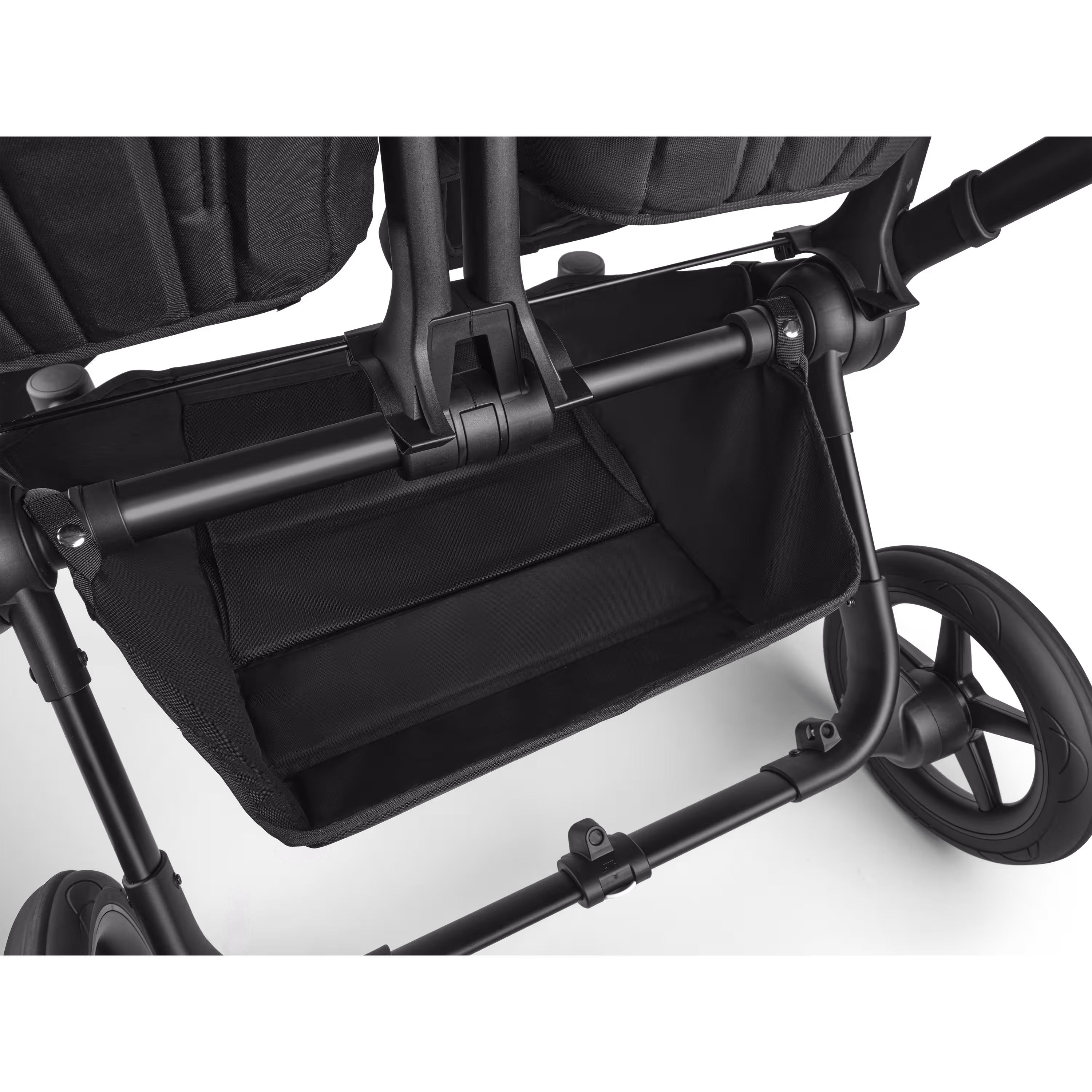 Bugaboo Donkey 5 Duo double stroller black base, grey mélange fabrics, midnight black sun canopy - Main Modal Image Slide 6 of 11