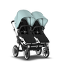 Bugaboo Donkey 3 Twin seat and bassinet stroller vapor blue sun canopy, black fabrics, aluminium base - Thumbnail Slide 5 van 9