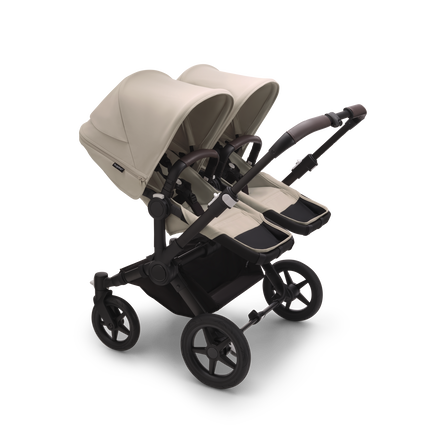 Bugaboo Donkey 5 Twin bassinet and seat stroller black base, desert taupe fabrics, desert taupe sun canopy - view 2