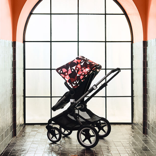 Refurbished Bugaboo Fox 3 sun canopy Animal Explorer PINK/RED - Main Image Slide 4 of 5