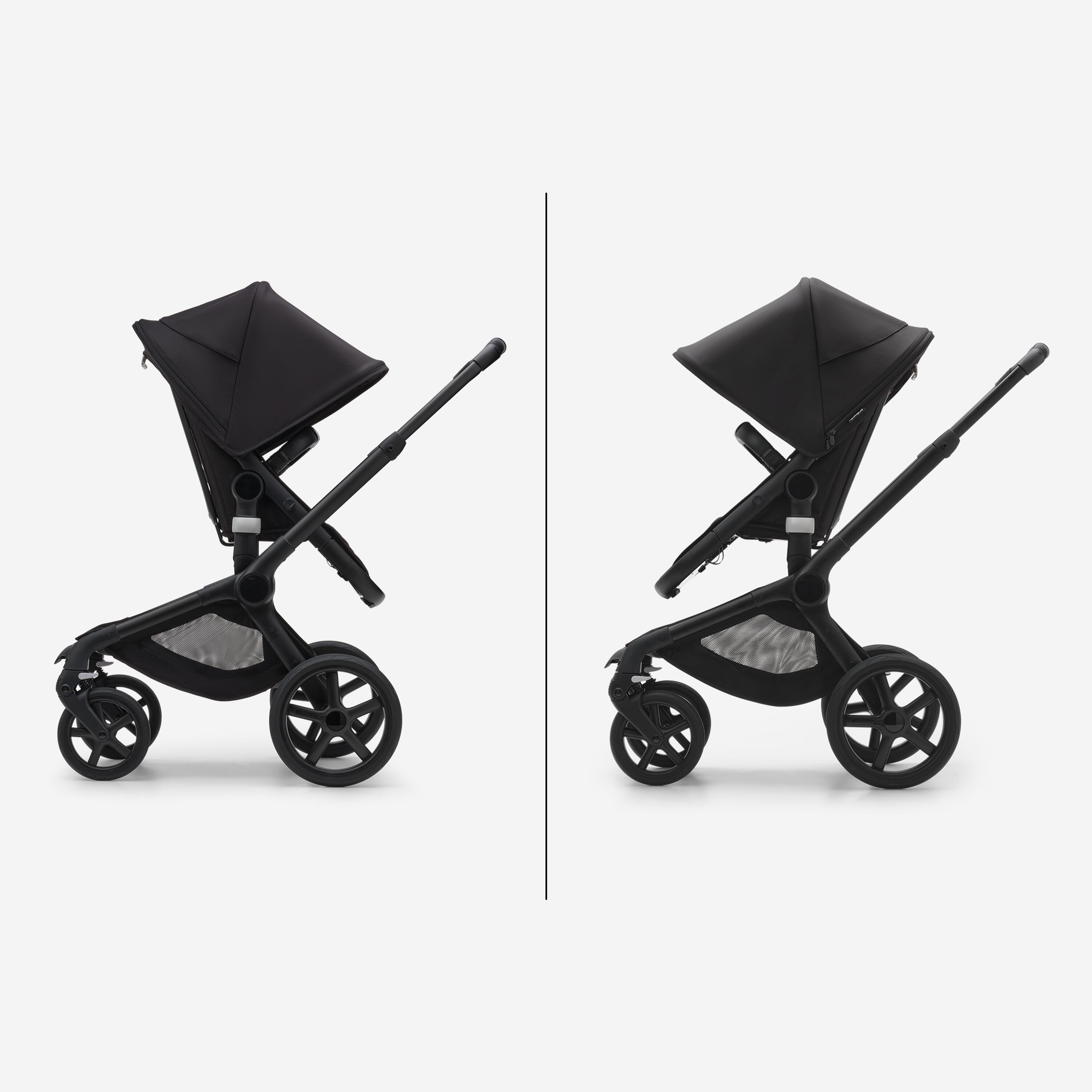 Bugaboo Fox 5 bassinet and seat stroller graphite base, grey melange fabrics, grey melange sun canopy - Main Modal Image Slide 6 of 9