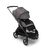 Bugaboo Dragonfly seat pram with graphite chassis, grey melange fabrics and grey melange sun canopy. The sun canopy is fully extended. - Thumbnail Slide 3 of 16