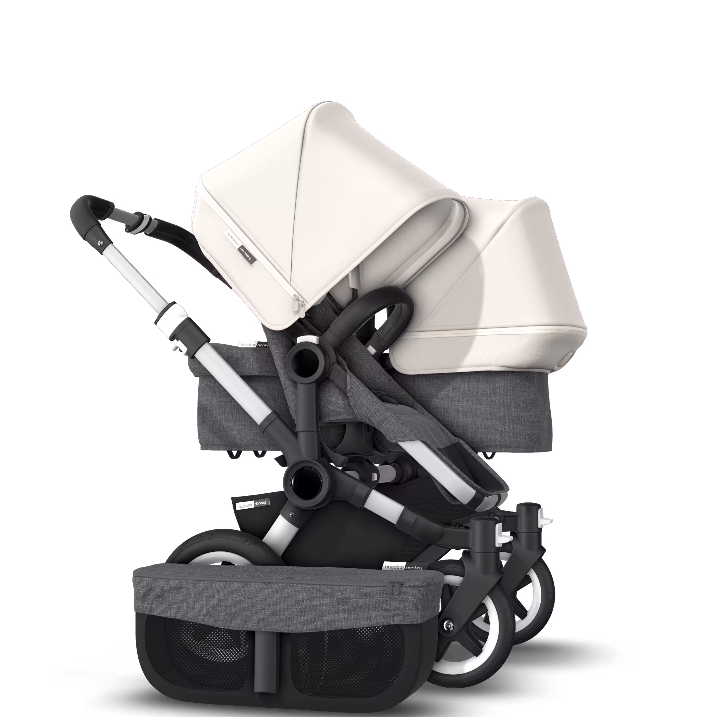 Donkey 2 Duo Fresh White Sun Canopy, Grey Melange Fabrics, Aluminium Chassis - Main Modal Image Slide 4 of 6