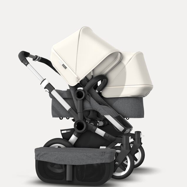 Donkey 2 Duo Fresh White Sun Canopy, Grey Melange Fabrics, Aluminium Chassis - Main Image Slide 4 of 6