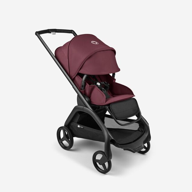 Bugaboo Dragonfly avec siège et nacelle, base noire, habillages rouge cerise intense, capote rouge cerise intense - Main Image Slide 3 of 16