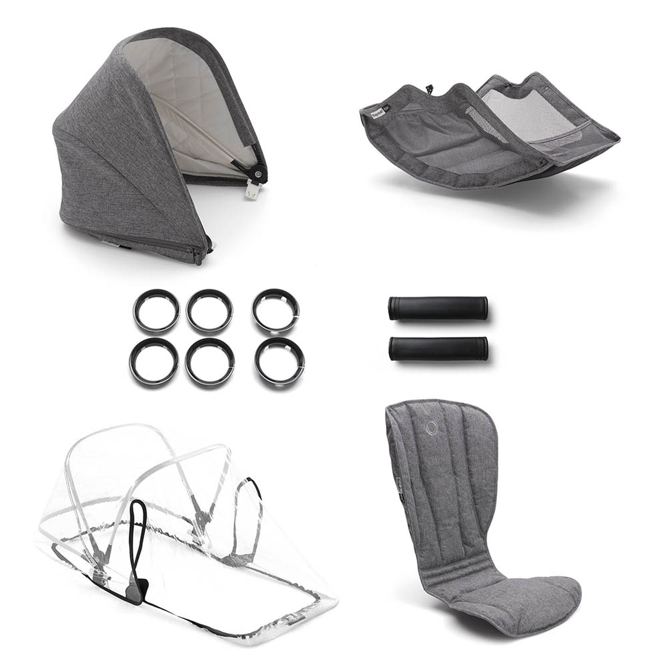 Bugaboo Bee5 Classic style set complete GREY MELANGE - Thumbnail Slide 1 of 2