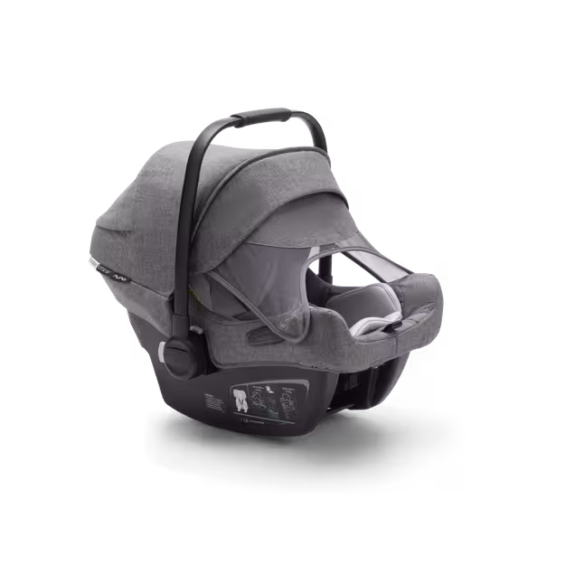 Bugaboo Bee 5 travel system grey melange sun canopy, grey melange fabrics, black base - Main Image Slide 14 of 19