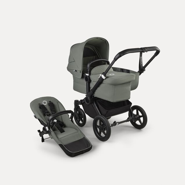 Bugaboo Donkey 5 Mono 2-in-1 stroller black base, forest green fabrics, forest green sun canopy - Main Image Slide 1 of 12
