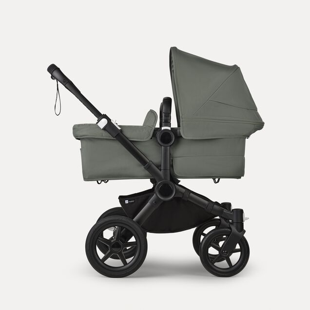 Bugaboo Donkey 5 twin stroller black base, forest green fabrics, forest green sun canopy - Main Image Slide 2 of 12