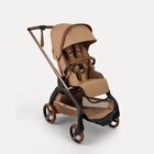 Bugaboo x Stella McCartney Dragonfly Plus seat stroller tobacco brown base, tobacco brown fabrics, tobacco brown sun canopy