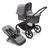 Bugaboo Fox 5 bassinet and seat stroller black base, grey melange fabrics, grey melange sun canopy - Thumbnail Slide 1 van 8