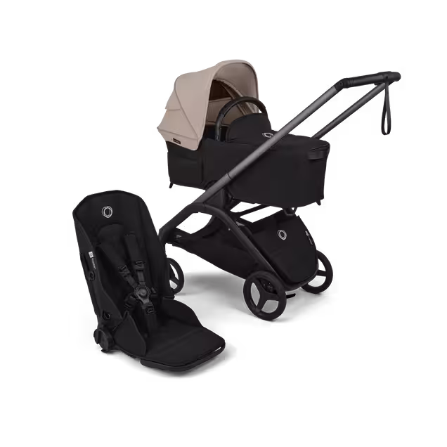 Bugaboo Dragonfly Plus 2-in-1 stroller graphite base, heritage black fabrics, desert taupe sun canopy - Main Image Slide 1 of 10