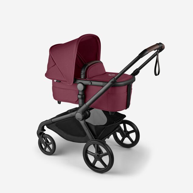 Bugaboo Kangaroo 2-in-1 pram black base, dark cherry red fabrics, dark cherry red sun canopy - Main Image Slide 3 of 18