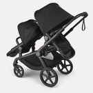 Bugaboo Kangaroo seat-only tandem black base, midnight black fabrics, midnight black sun canopy