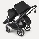 Bugaboo Kangaroo seat-only tandem black base, midnight black fabrics, midnight black sun canopy