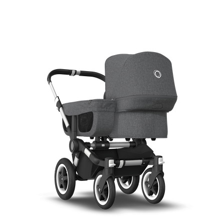 EU Bugaboo Donkey 2 Mono Seat and bassinet Classic Grey Melange, Aluminium Chassis
