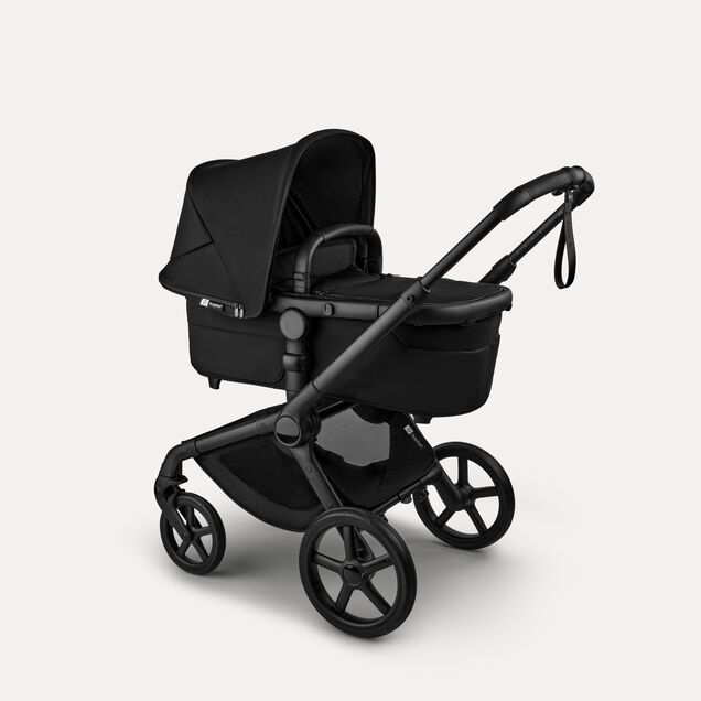 Bugaboo Fox 5 Renew bassinet newborn stroller, with black chassis, Heritage Black fabrics, and Heritage Black sun canopy. - Main Image Slide 2 of 12