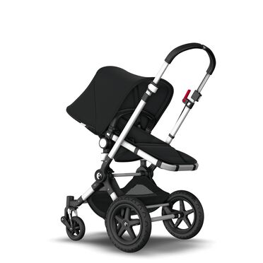Bugaboo Cameleon 3 Plus seat and bassinet pram black sun canopy, black fabrics, aluminium base