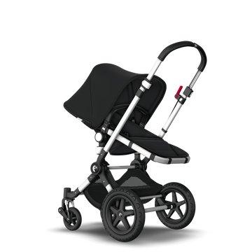 Bugaboo Cameleon 3 Plus seat and bassinet pram black sun canopy, black fabrics, aluminium base