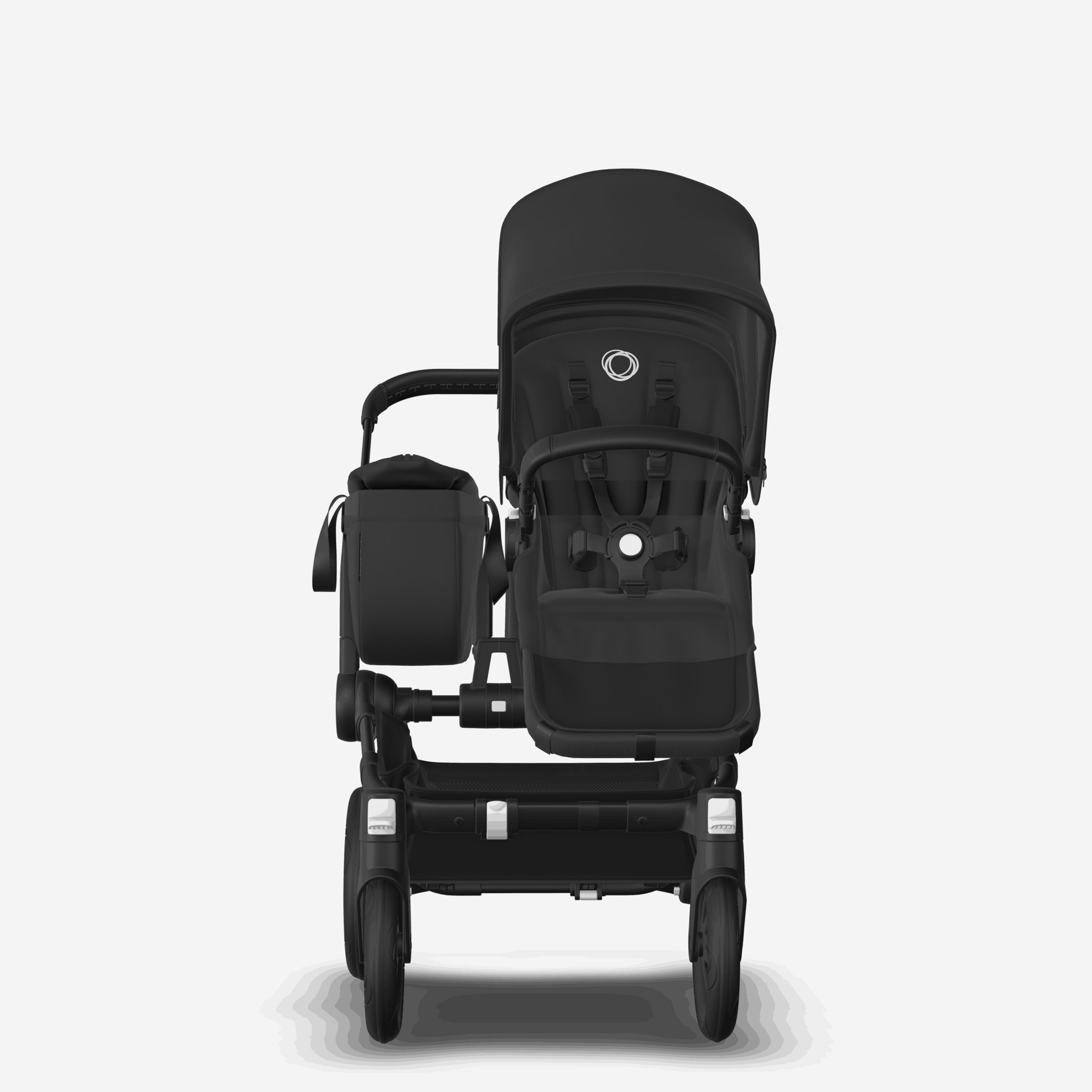 PP Bugaboo Donkey 5 Mono bassinet and seat stroller black base, midnight black fabrics, midnight black sun canopy - Main Modal Image Slide 6 of 7