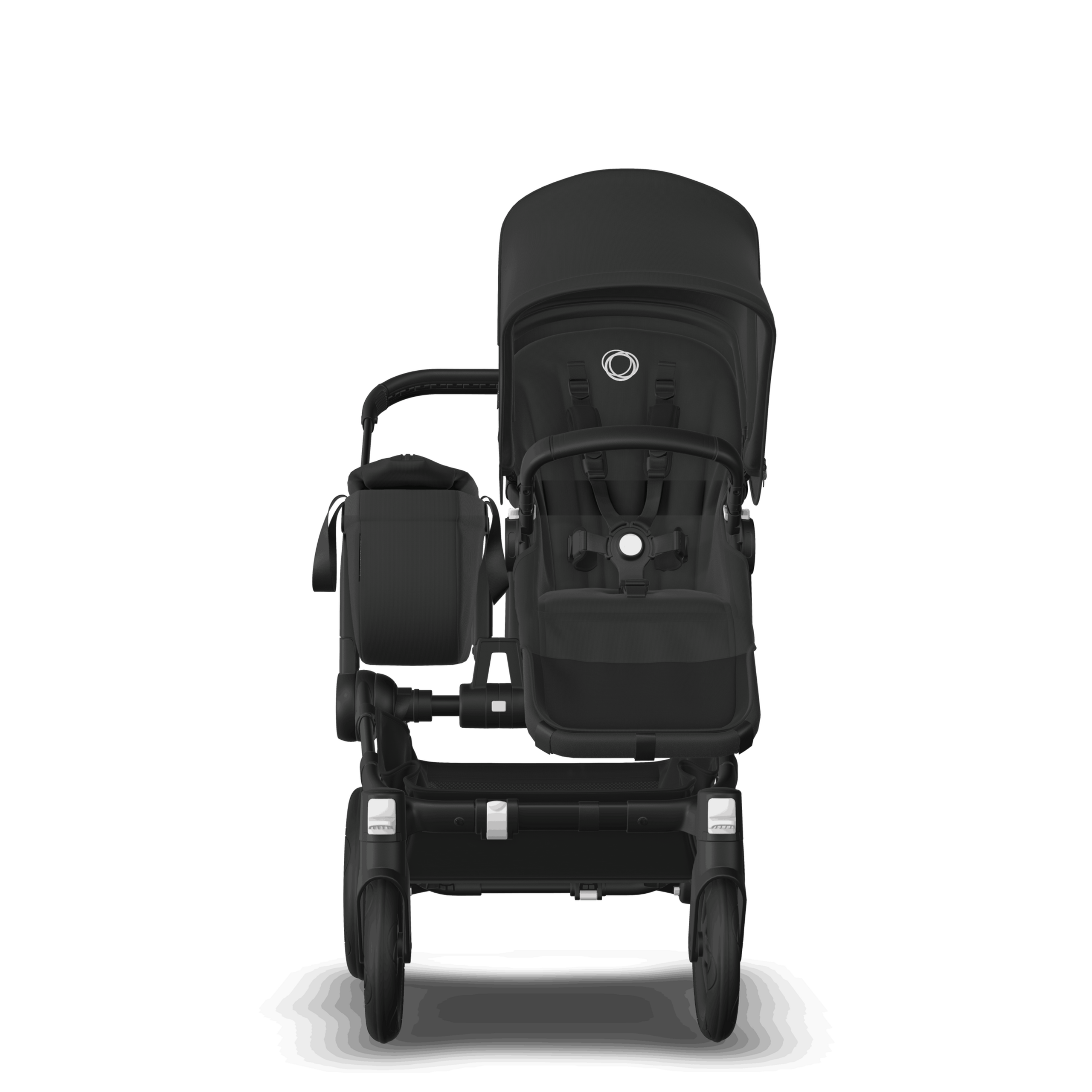 PP Bugaboo Donkey 5 Mono bassinet and seat stroller black base, midnight black fabrics, midnight black sun canopy - Thumbnail Slide 6 of 7