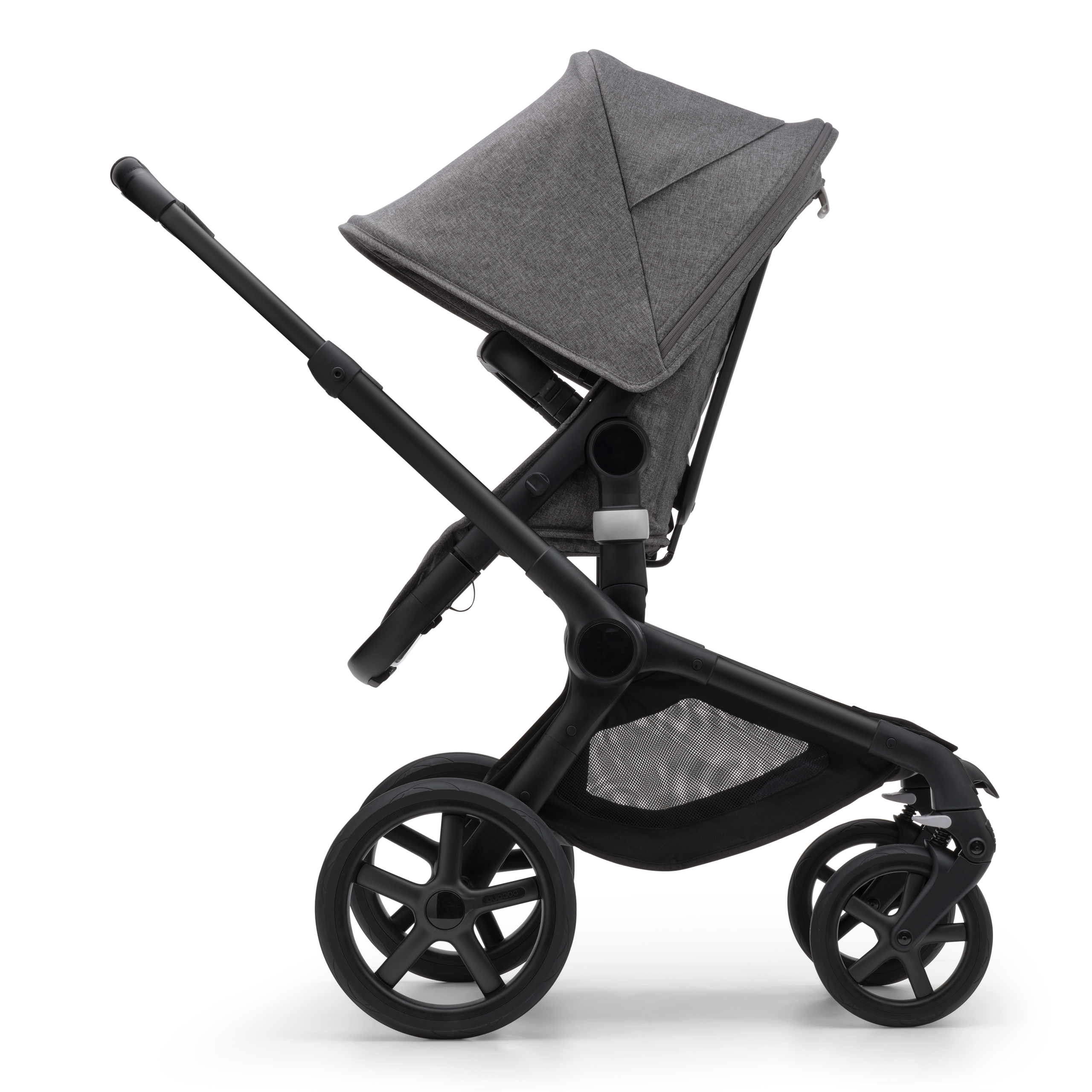 Refurbished Bugaboo Fox 5 complete BLACK/GREY MELANGE-GREY MELANGE - Thumbnail Slide 3 van 10