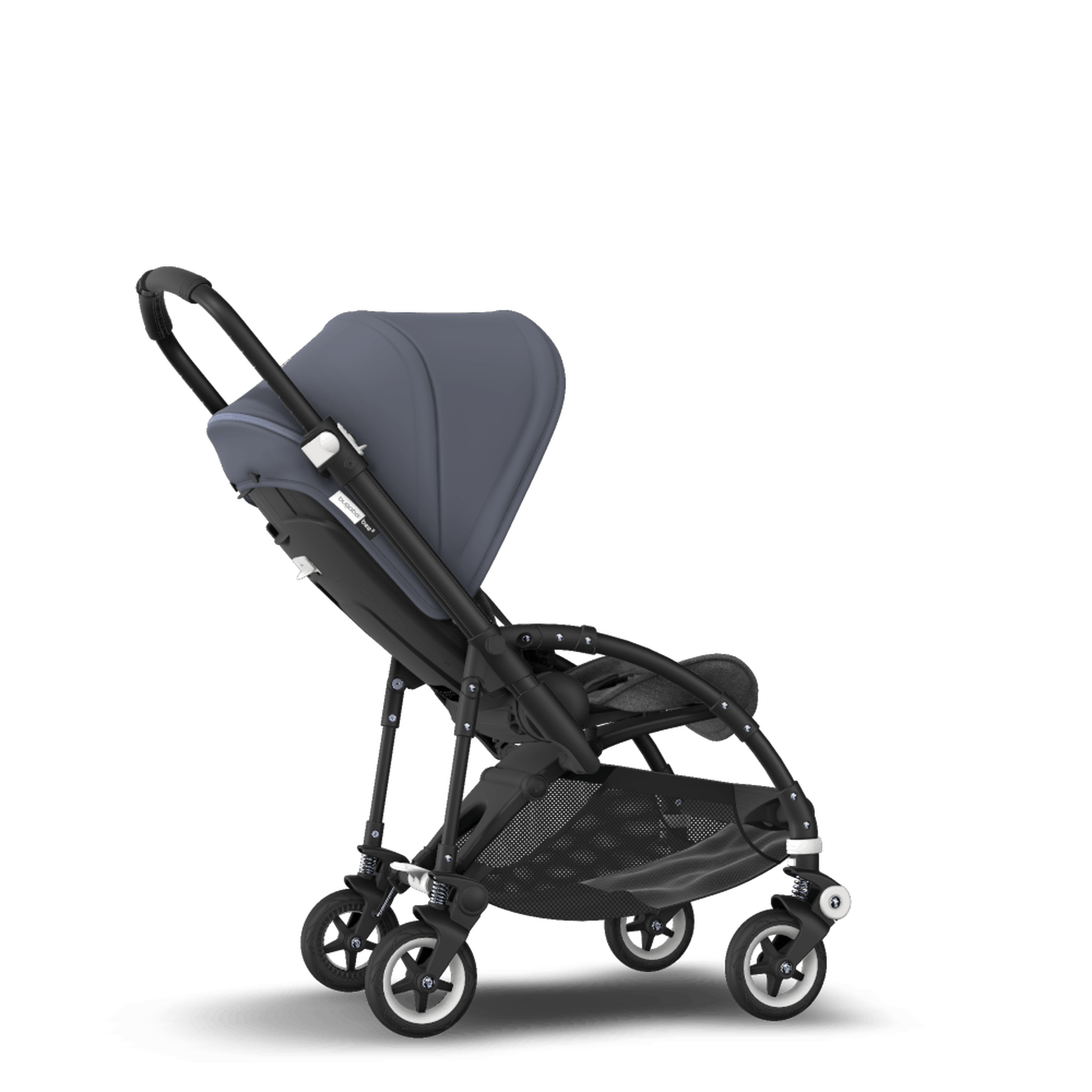 Bugaboo Bee 5 seat stroller steel blue sun canopy, grey melange fabrics, black base - Thumbnail Slide 6 of 6