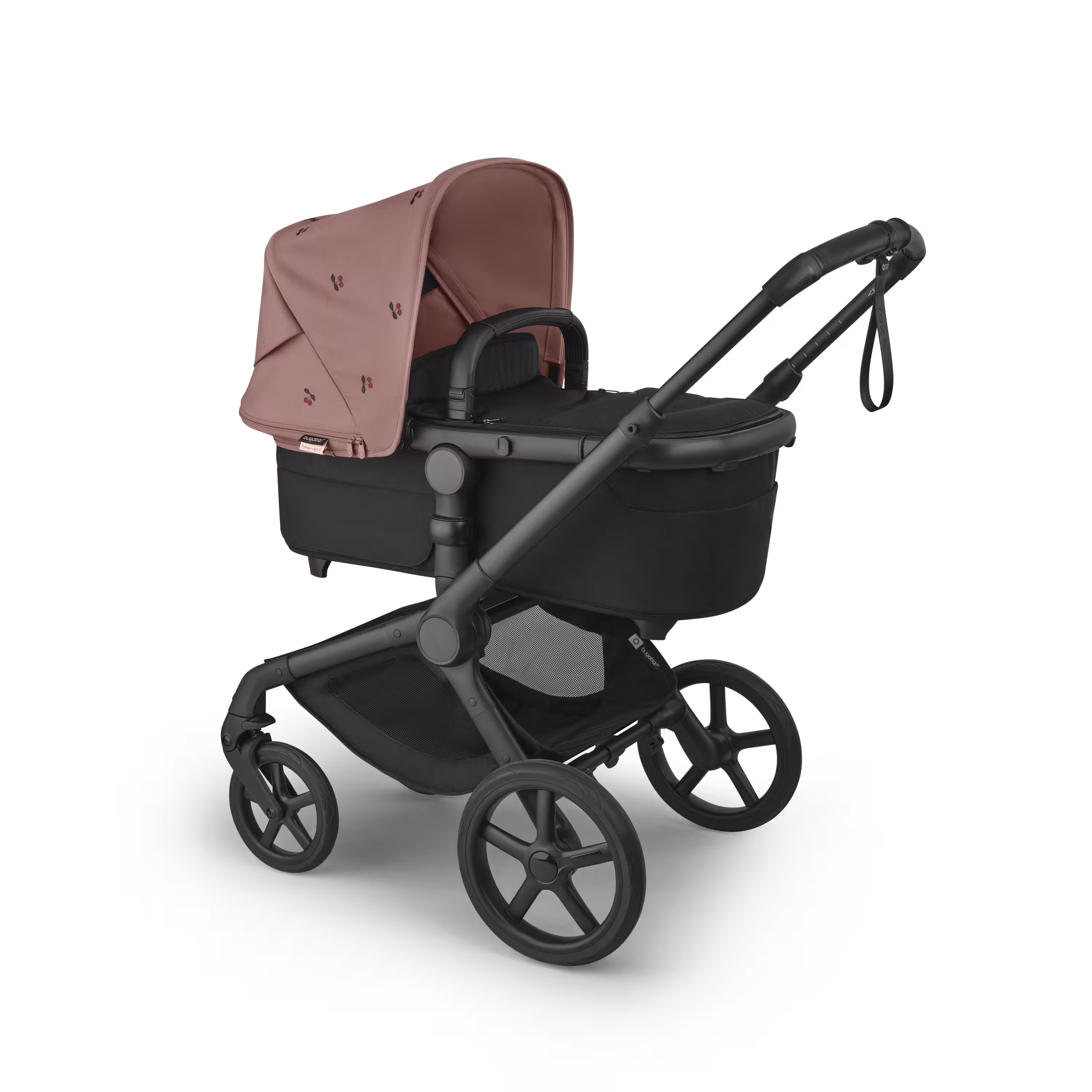Bugaboo x Konges SlØjd limited edition Fox 5 Renew 2-in-1 stroller black base, heritage black fabrics, dusty pink sun canopy - Main Modal Image Slide 2 of 12