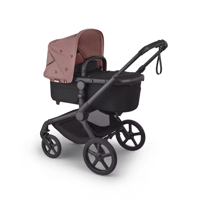 Bugaboo x Konges SlØjd limited edition Fox 5 Renew 2-in-1 stroller black base, heritage black fabrics, dusty pink sun canopy - Main Image Slide 2 of 12
