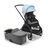 Refurbished Bugaboo Dragonfly bassinet and seat stroller black base, grey melange fabrics, skyline blue sun canopy - Thumbnail Slide 2 van 2